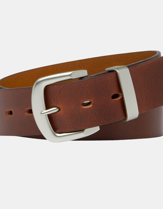 Buckle - Swag. Australian Made Full Grain Natural Leather Belt. 38mm width.