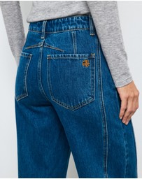 AERE - Mid Rise Barrel Leg Jeans