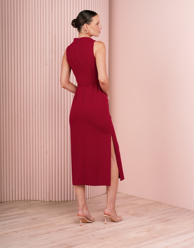 Azzurielle - Wynna Cowl Neck Midi Dress