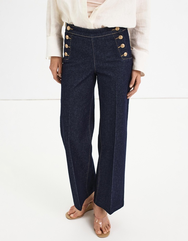 M.N.G - Wide-Leg Jeans with Side Buttons