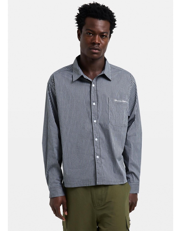 Black Noise White Rain - Miami Striped Long Sleeve Shirt
