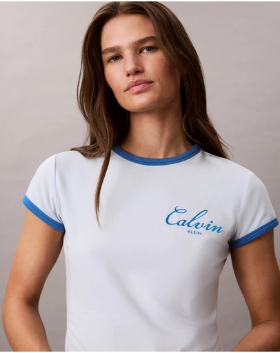 Calvin Klein Jeans - Slim Varsity Logo Ringer Tee