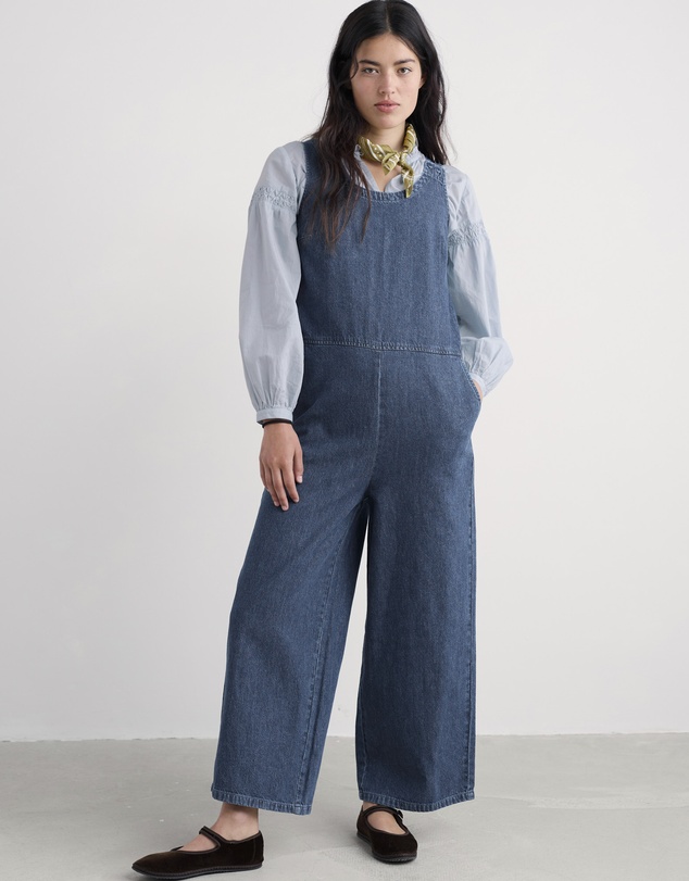 Seasalt - Seasalt Cornwall Blue Salt Air Wide Leg Jumpsuit