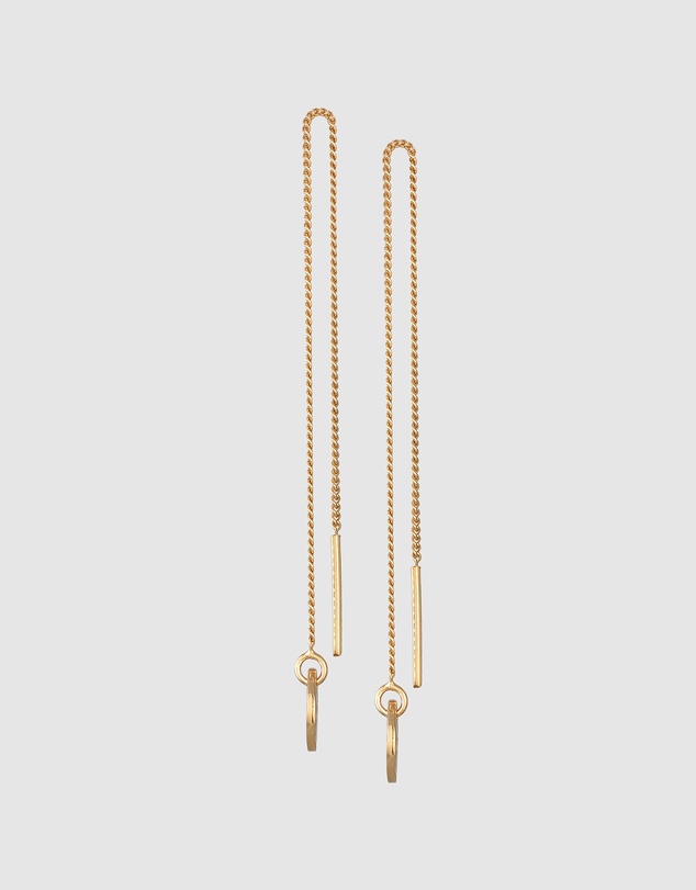 Elli Jewelry - Organic Disc Pull-Through Earrings in Gold-Plated 925 Silver