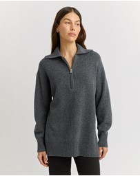 Toorallie - Relaxed Longline Zip Polo