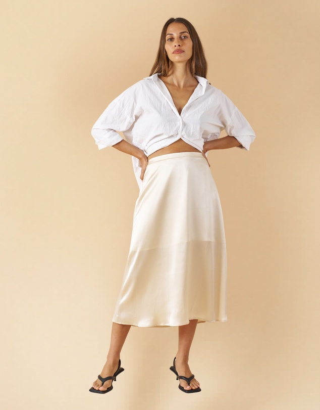 CAMIXA - Maddie Silk Midi Skirt