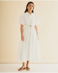 Atmos&Here - Kirrie Linen Blend Belted Midi Dress