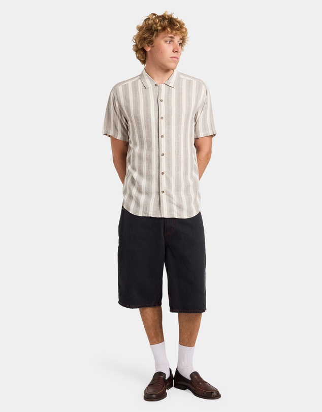 RVCA - Mens Beat Stripe Short Sleeve Shirt