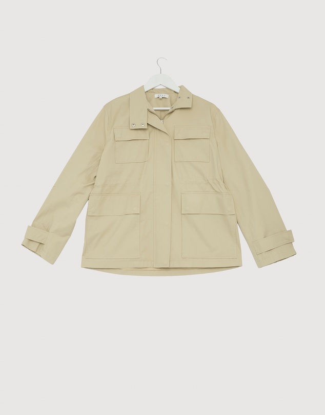 Revibe - Repaired AERE Rory Organic Cotton Funnel Neck Jacket - AU 10