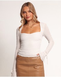 Petal & Pup - Amina Long Sleeve Top - White