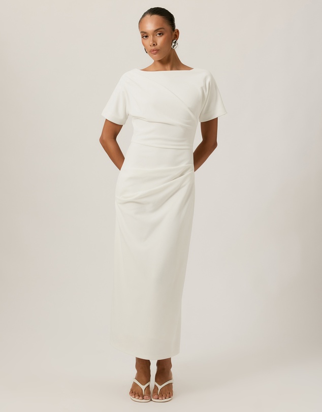 Tussah - Cindy Crepe Tuck Midi Dress