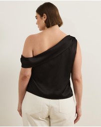 Atmos&Here Curvy - Eriselle Off Shoulder Satin Top
