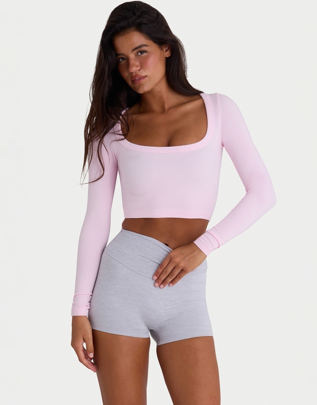 BO+TEE - Alumna Seamless Soft Rib Cut-Out Crop Top