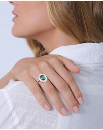 Elli Jewelry - Ring Cocktail Elegant Royal With Quartz And Zirconia Crystals In 925 Sterling Silve
