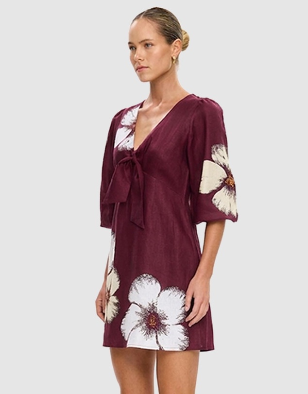 KIVARI - Brodie Tie Front Mini Dress