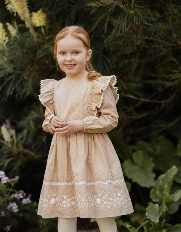 Bebe by Minihaha - Winnie Embroidered Gingham Dress - Kids
