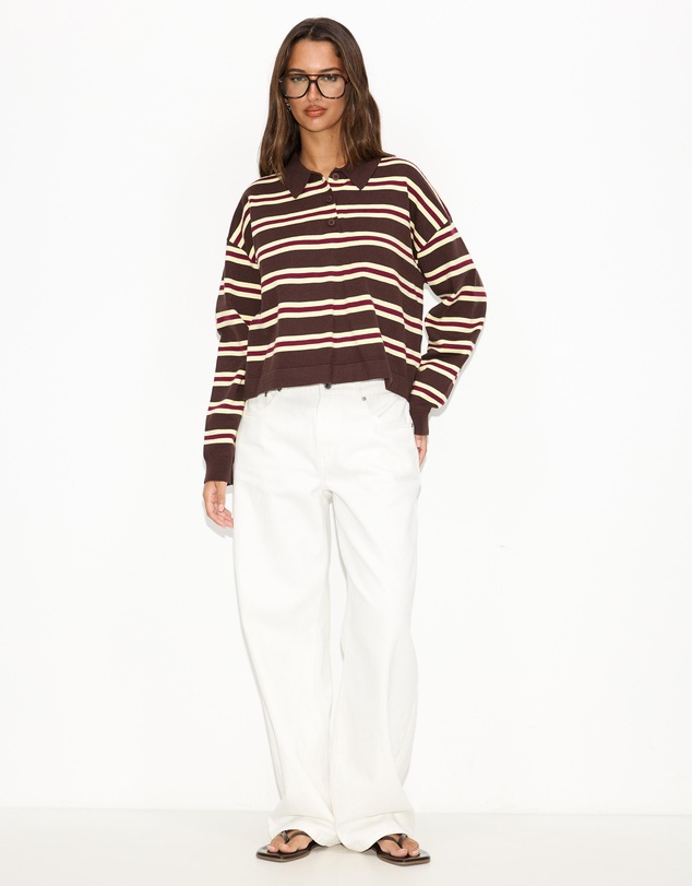 Dazie - Piper Stripe Knit Polo