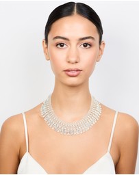 Lovisa - Silver Diamante Fan Cupchain Bib Necklace
