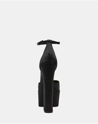 Steve Madden - Selestine Black Satin Heels