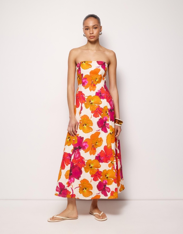 AERE - Odette Linen Strapless Maxi Dress