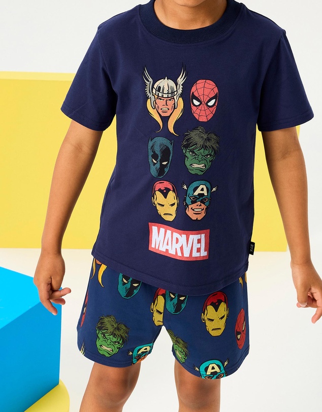 Rock Your Kid - Avengers Marvel Short Pyjama Set - ICONIC EXCLUSIVE - Kids