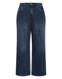 City Chic - Plus size Harley Fit Talia Wide Leg Short Jean - dark wash