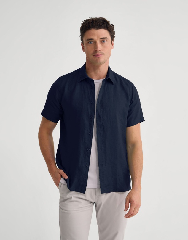 Oxford - Leyton French Linen Short Sleeve Shirt