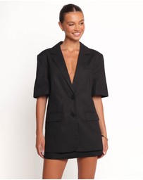 Petal & Pup - Brielle Short Sleeve Blazer Top - Black