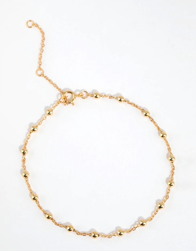 Lovisa - Gold Plated Sterling Silver Ball Chain Bracelet or Anklet