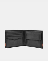 Fossil - Quinn Black Large Coin Pocket Bifold Wallet