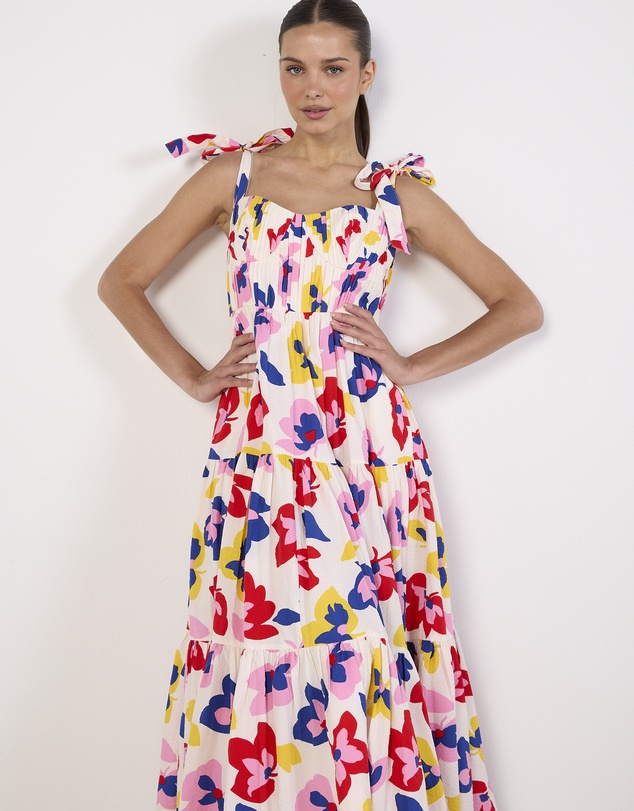 Cirkular - Pre-Loved - Kate Spade Summer Flowers Tiered Midi Dress