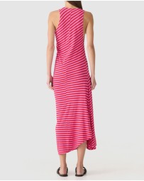 Bassike - Stripe Asymmetric Tank Dress