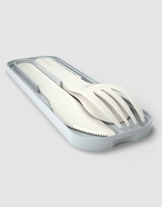 Monbento - Monbento Mb Pocket Plastic Cutlery Set - Colour Natural