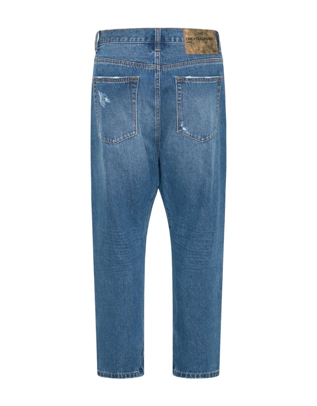 ONE TEASPOON - Bay Blue Kingpins Cropped Boyfriend Jeans