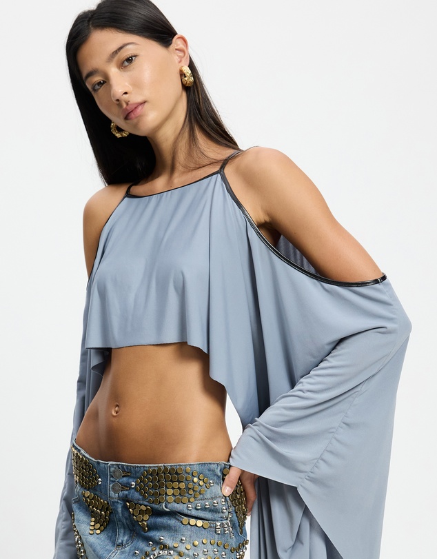 Jaded London - Jersey Cape With PU Binding