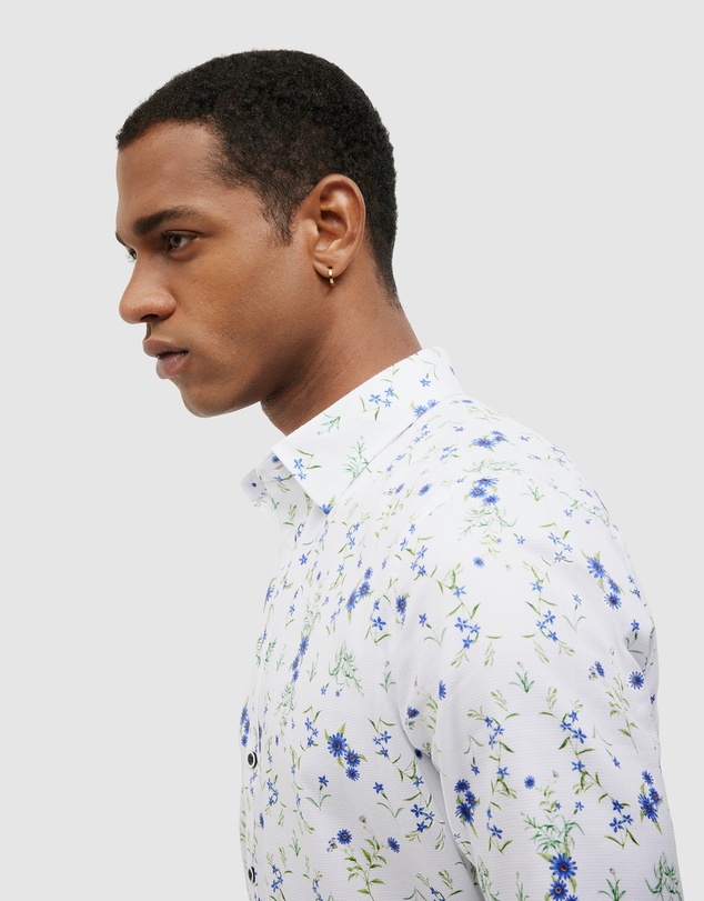Politix - Textured Floral Long Sleeve Shirt