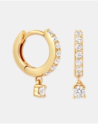 Astrid & Miyu - Crystal Charm 18Ct Huggies