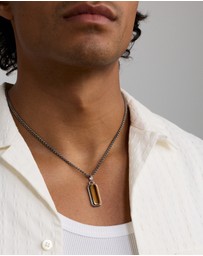 Michael Hill - Tiger Eye Oblong Pendant in Sterling Silver