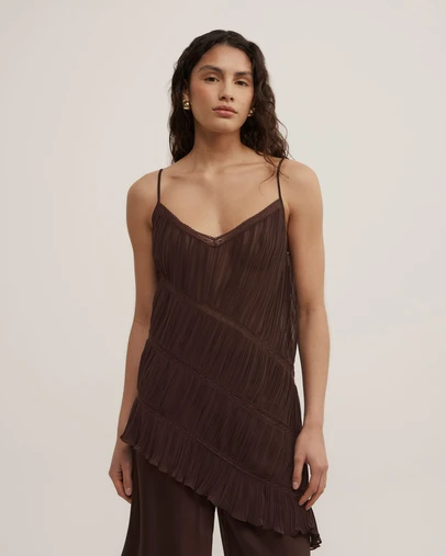 Witchery - Gather Lace Trim Top