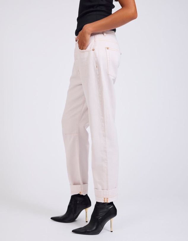 ONE TEASPOON - Bandits Low Waist Boyfriend Denim Jeans - Pink Tint