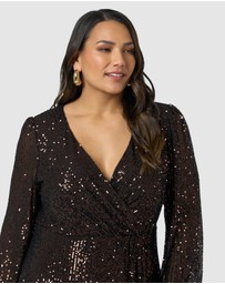 Pink Dusk by Curve Project - All I Want Sequin Maxi Dress
