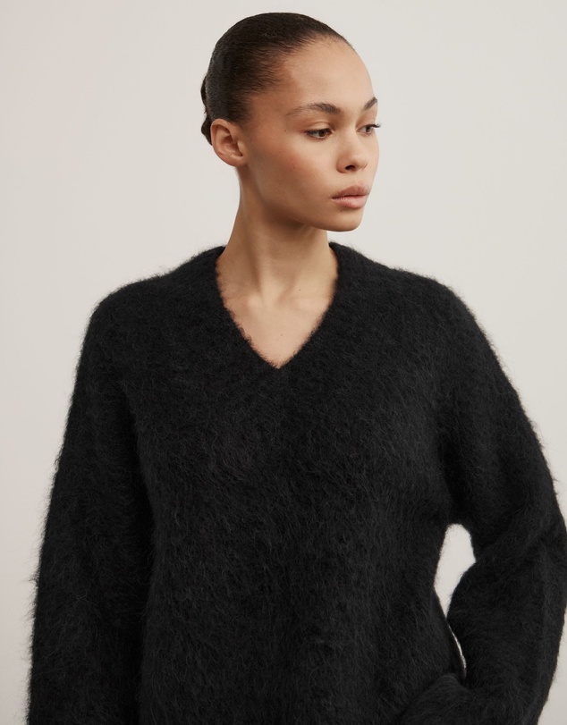 Witchery - High V-neck Fluffy Knit