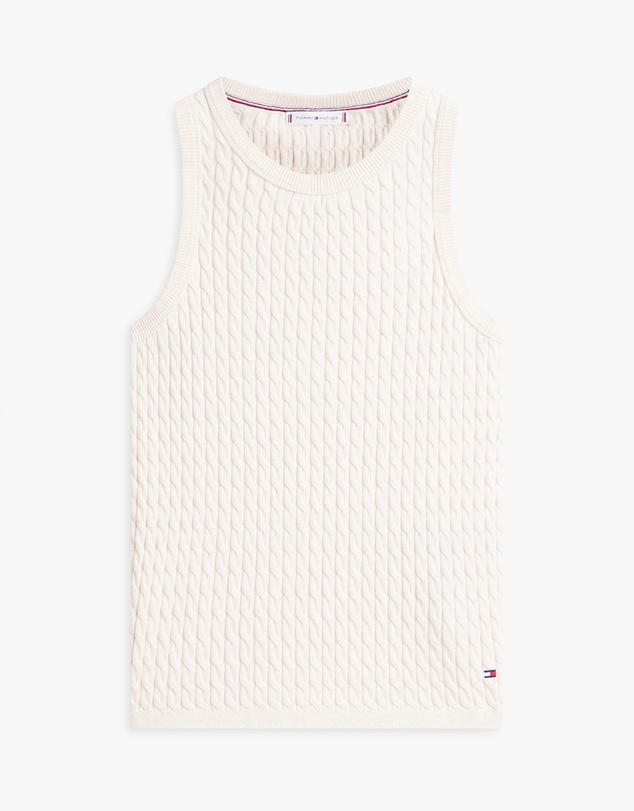 Tommy Hilfiger - Cable Knit Sleeveless Slim Jumper