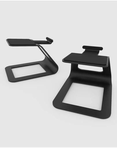 iWorld - Kanto SE2 Elevated Desktop Speaker Stands for Small Speakers - Pair, Black