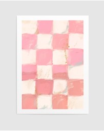 Olive et Oriel - Pinkchecks by Treechild Art Print