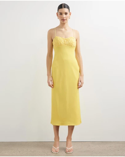 Lover - Pippa Lace Bodice Midi Dress