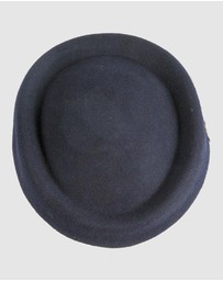Max Alexander - Felt Dark Navy Pillbox Hat