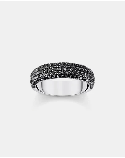 THOMAS SABO - Chunky band ring with black zirconia