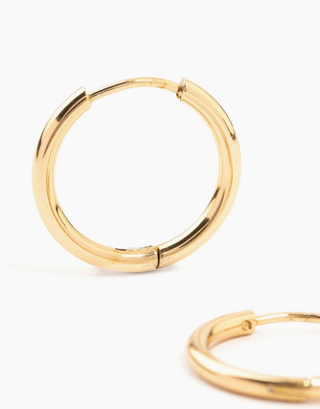 Lovisa - Gold Plated Stainless Steel Thin Clicker Hoop Earrings 18mm