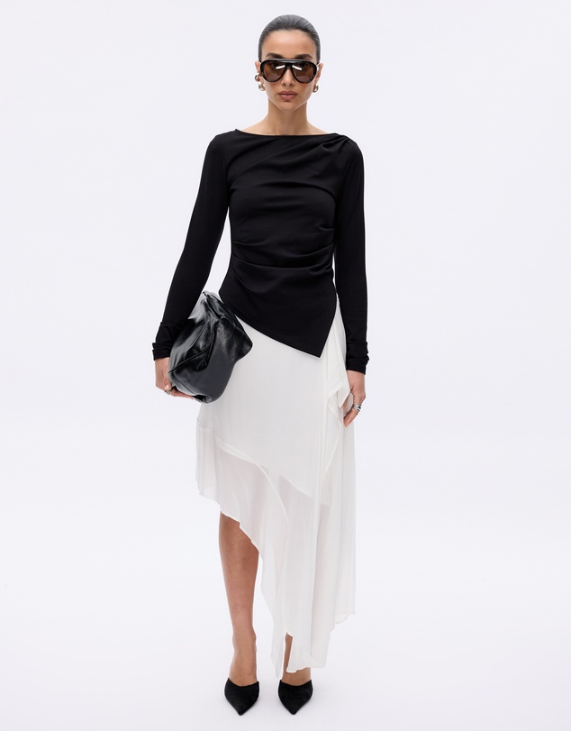Minima Esenciales - Eliana Long Sleeve Draped T-Shirt